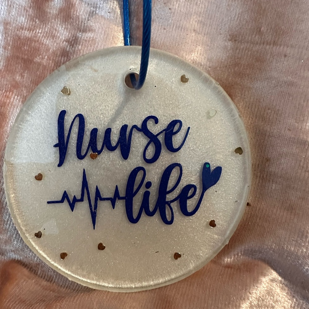 Handmade Epoxy resin "Nurse Life" bag tag
